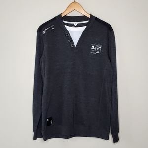 Easy | Gray Mock Tee Layered Longsleeved Sweater